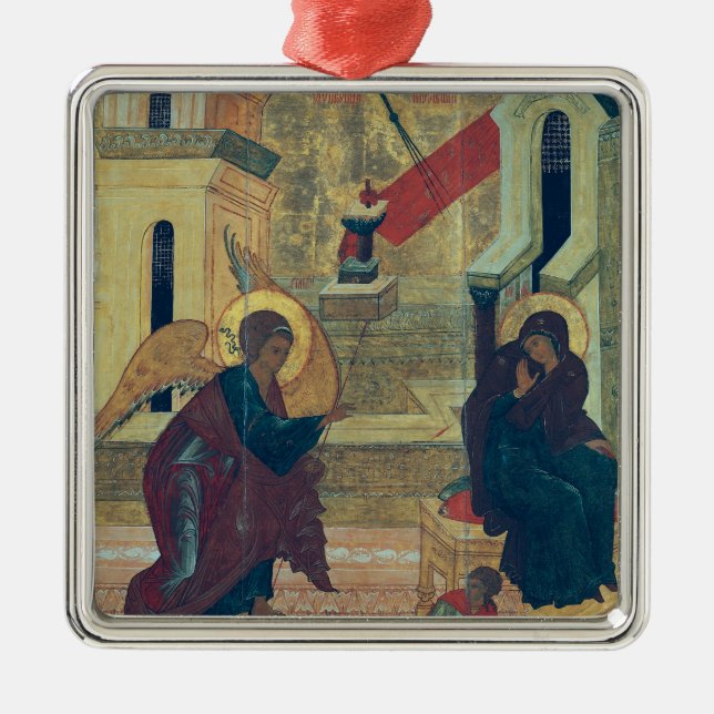 Icon depicting the Annunciation Metal Ornament (Front)