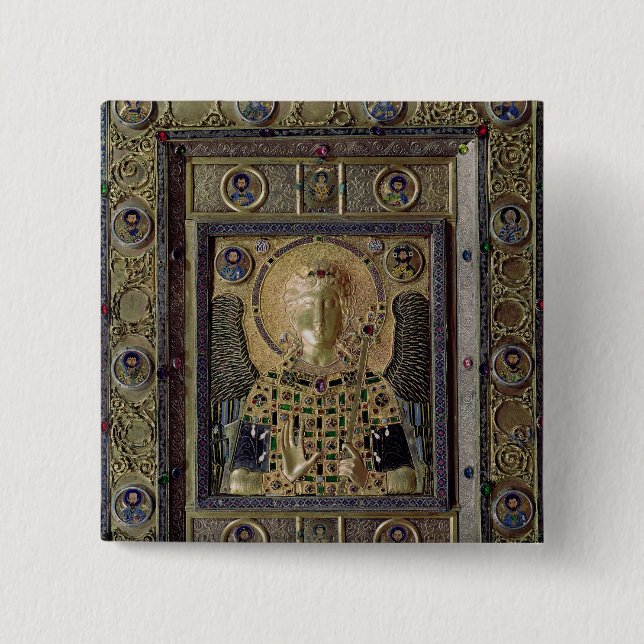 Icon depicting the Archangel Michael Pinback Button (Front)