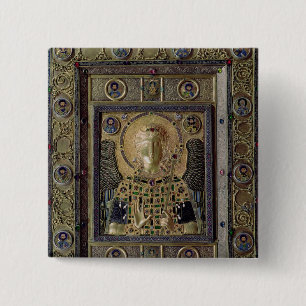 Icon depicting the Archangel Michael Pinback Button