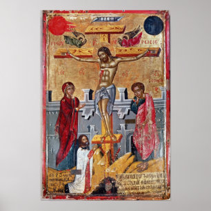 Icon depicting the Crucifixion, 1520 Poster