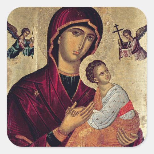 Icon depicting the Holy Mother of the Passion Square Sticker