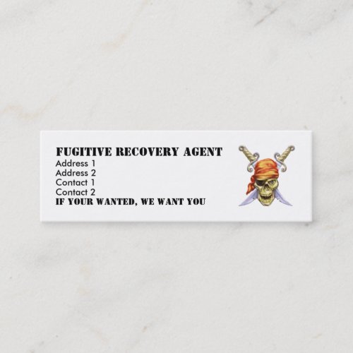 icon Fugitive Recovery Agent Address 1 Addre Mini Business Card