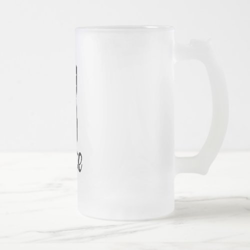 Icon hand peace sign with text âœPEACEâ Frosted Glass Beer Mug