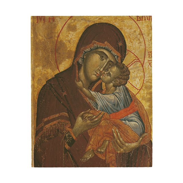Icon known as the 'Virgin of Tsar Dushan', c.1350 Wood Wall Art (Front)