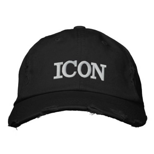 ICON  Minimalist Typography Cool Custom Embroidered Baseball Cap