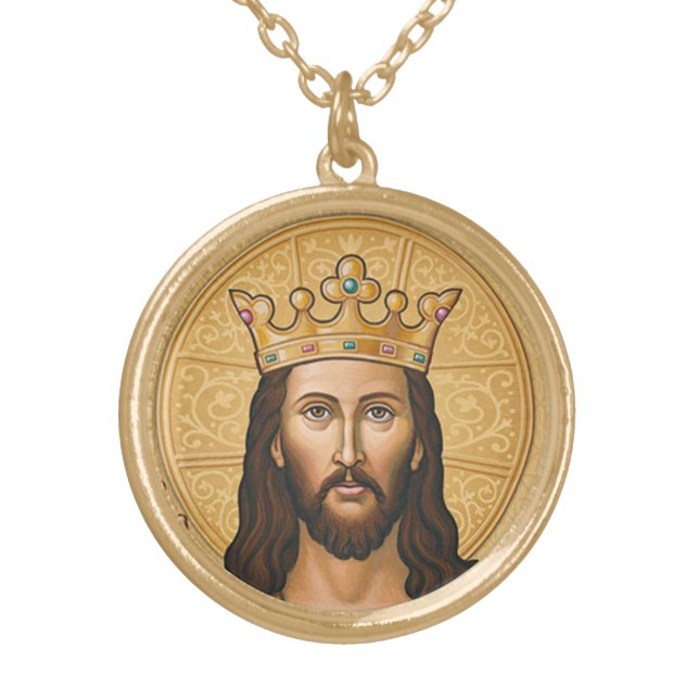 Icon of Christ Gold Plated Necklace (Front)