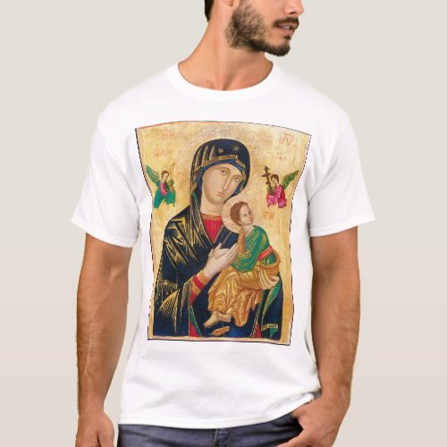 Icon of Mary with Jesus T_Shirt