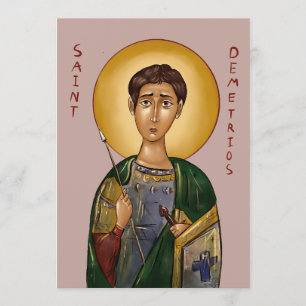 Icon of Saint Demetrius Paper Icon Card
