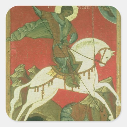 Icon of St George and the Dragon Square Sticker