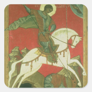 Icon of St. George and the Dragon Square Sticker