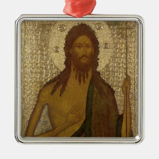 Icon of St. John the Forerunner Metal Ornament (Front)