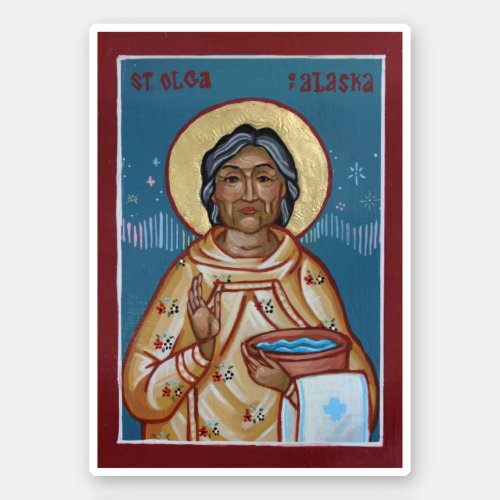Icon of St Olga of Alaska Sticker