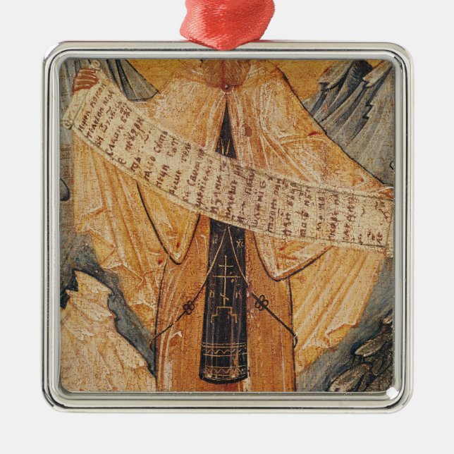 Icon of St. Sabas of Jerusalem, 1572 Metal Ornament (Front)