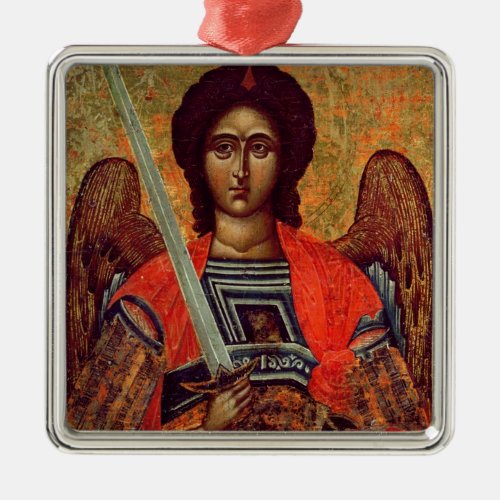 Icon of the Angel Michael Greek 18th century Metal Ornament