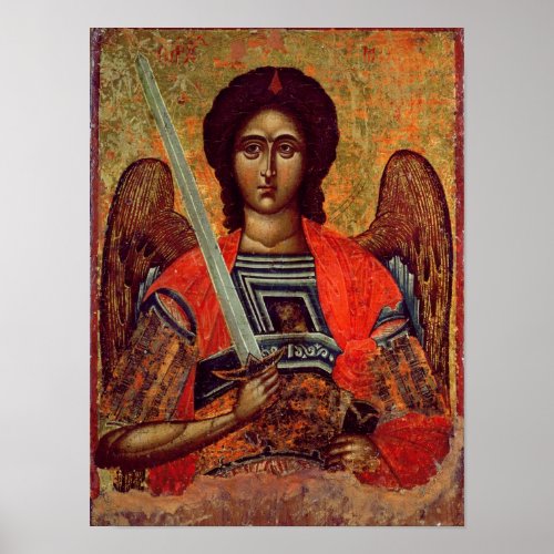 Icon of the Angel Michael Greek 18th century Poster