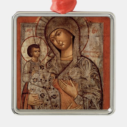 Icon of the Blessed Virgin with Three Hands Metal Ornament