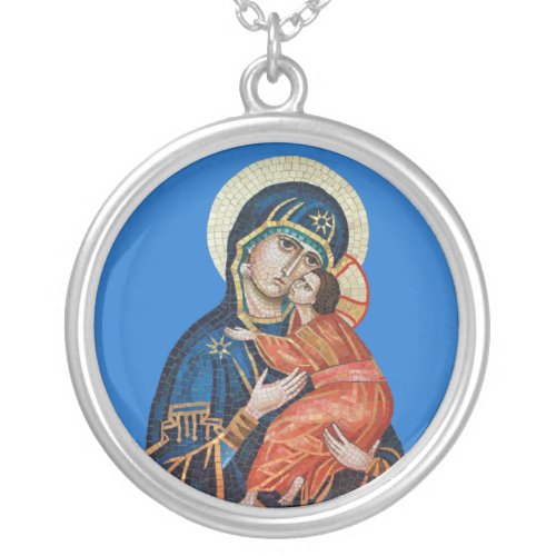 Icon of the Theotokos Orthodox Icon Necklace