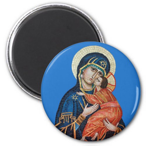 Icon of the Theotokos Round Magnet