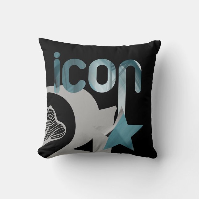ICON Pillow Abstract Interior Decor Blue Ocean (Front)