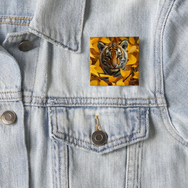 Icon: tiger cub in leaves button (In Situ)