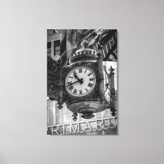 Icon Time Over State St Black and White Portrait Canvas Print