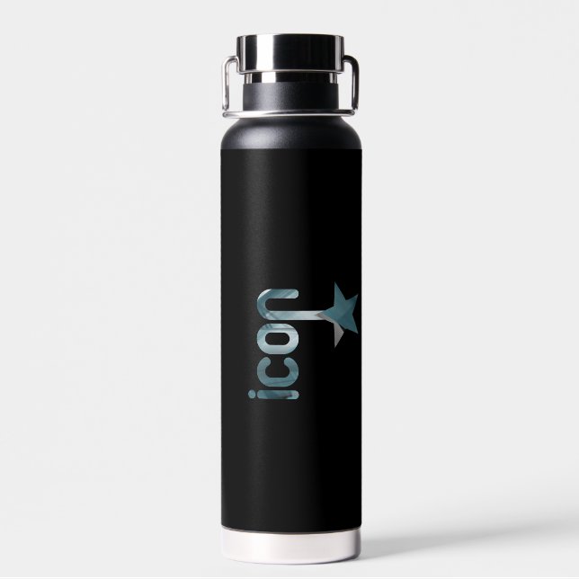 ICON Water Bottle Trend Abstract Art Blue Ocean (Back)