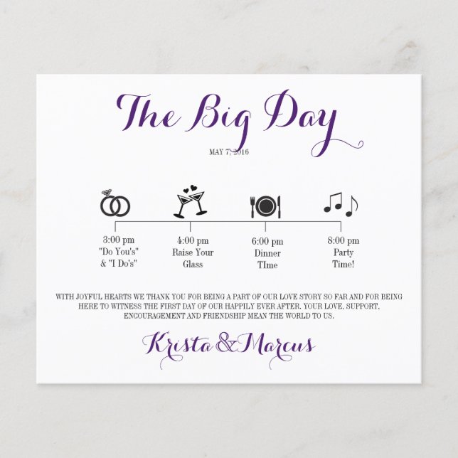 Icon Wedding Itinerary - Destination Wedding (Front)