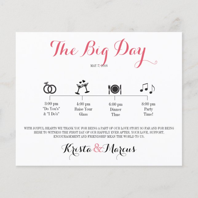 Icon Wedding Itinerary - Destination Wedding (Front)