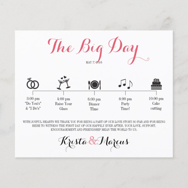 Icon Wedding Itinerary - Destination Wedding (Front)