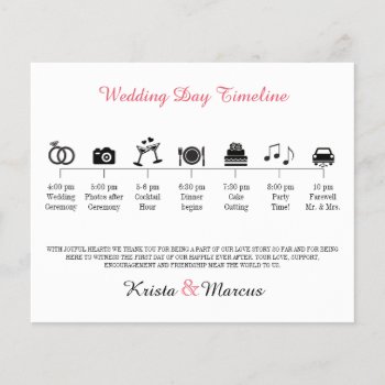Icon Wedding Timeline Program by goskell at Zazzle