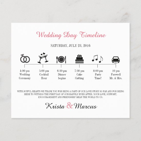 Icon Wedding Timeline Program