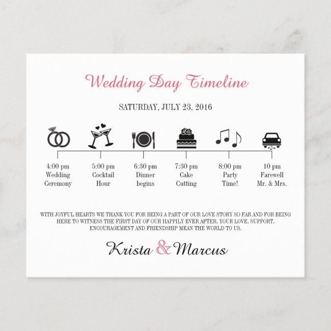 Icon Wedding Timeline Program