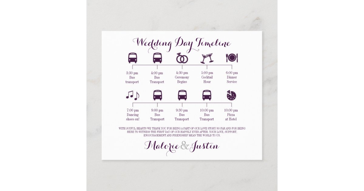 Icon Wedding Timeline Program | Zazzle.com