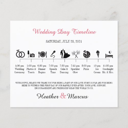 Icon Wedding Timeline Program