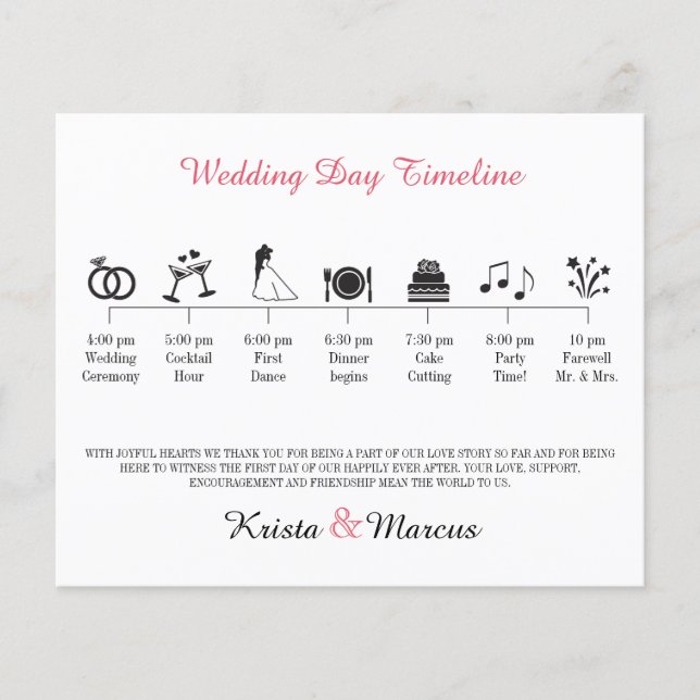 Icon Wedding Timeline Program (Front)