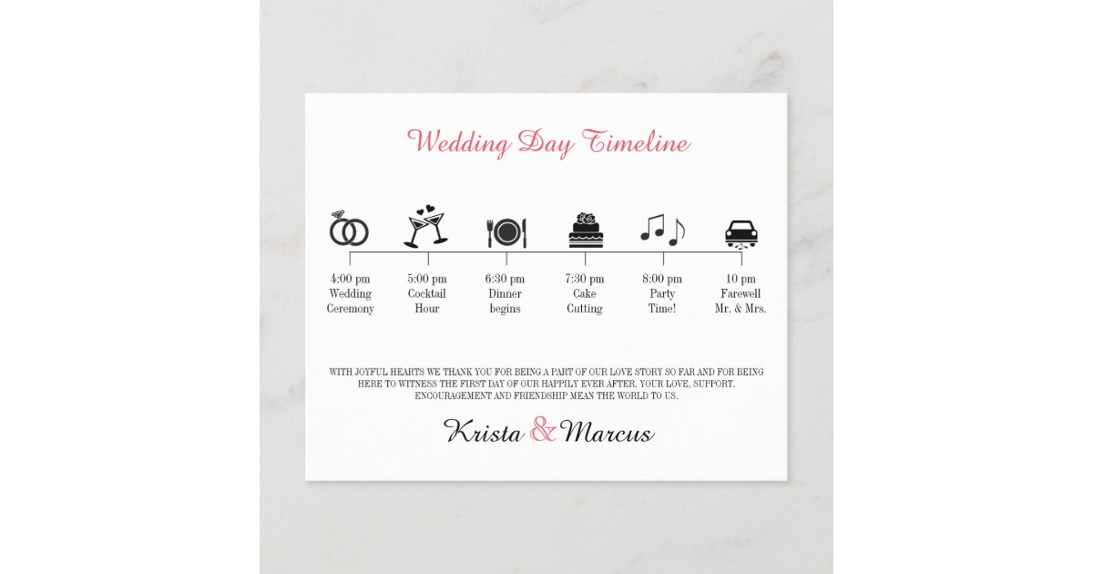 Icon Wedding Timeline Program | Zazzle.com