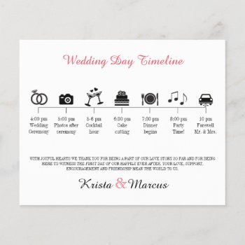 Icon Wedding Timeline Program by goskell at Zazzle