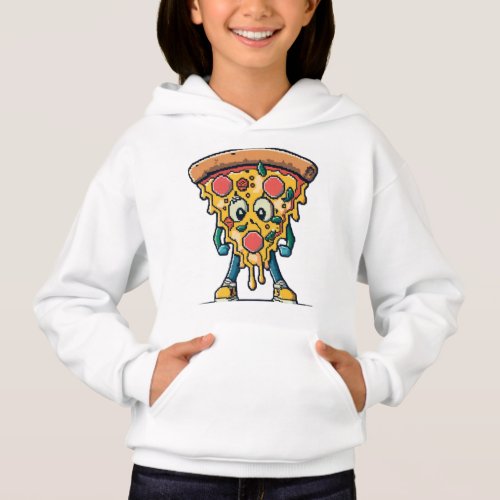 icne souriante pizza mignonne hoodie