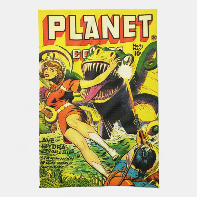 ICONIC 1940'S SCI FI PULP COMICS TOWEL (Vertical)