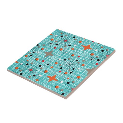 Iconic 1950's Atomic Starburst Retro Design Ceramic Tile | Zazzle