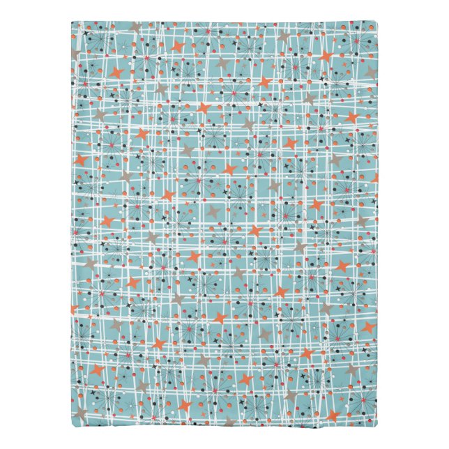 Iconic 1950's Atomic Starburst Retro Design Duvet Cover (Back)