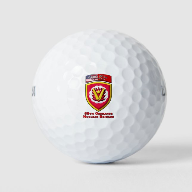 Iconic 59th Ordnance Nuclear Brigade Golf Balls (Front)