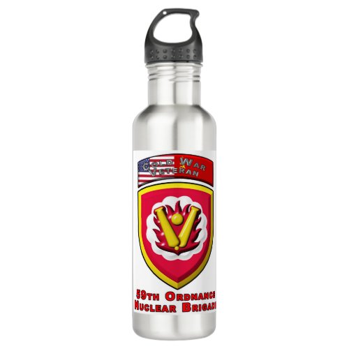 Iconic 59th Ordnance Nuclear Brigade Stainless Steel Water Bottle