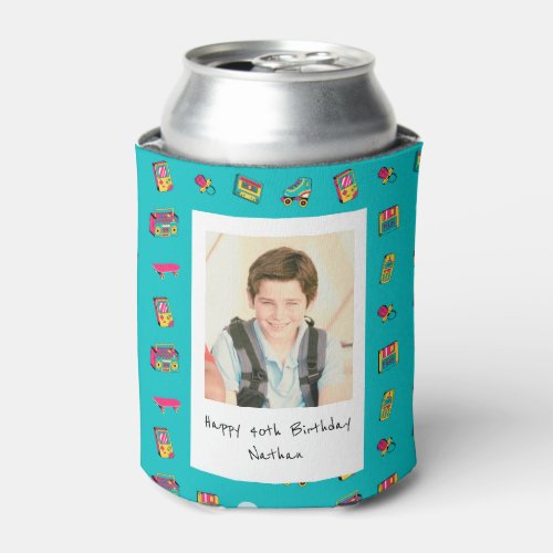 Iconic 90s Birthday Gift with photo Can Cooler