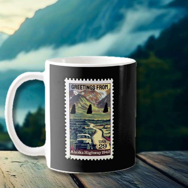 Iconic Alaska Highway Retro Stamp Coffee Mug (Iconic Alaska Highway Retro Stamp Coffee Mug)