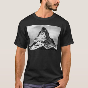 Iconic Alpine Mountain Matterhorn Black and White T-Shirt