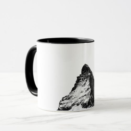 Iconic Alpine Mountain Matterhorn in Black Mug
