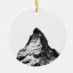 Iconic Alpine Mountain Matterhorn in Black Mug Ceramic Ornament