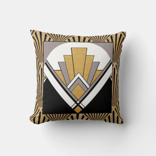 Iconic Art Deco Cushion. Throw Pillow (Front)