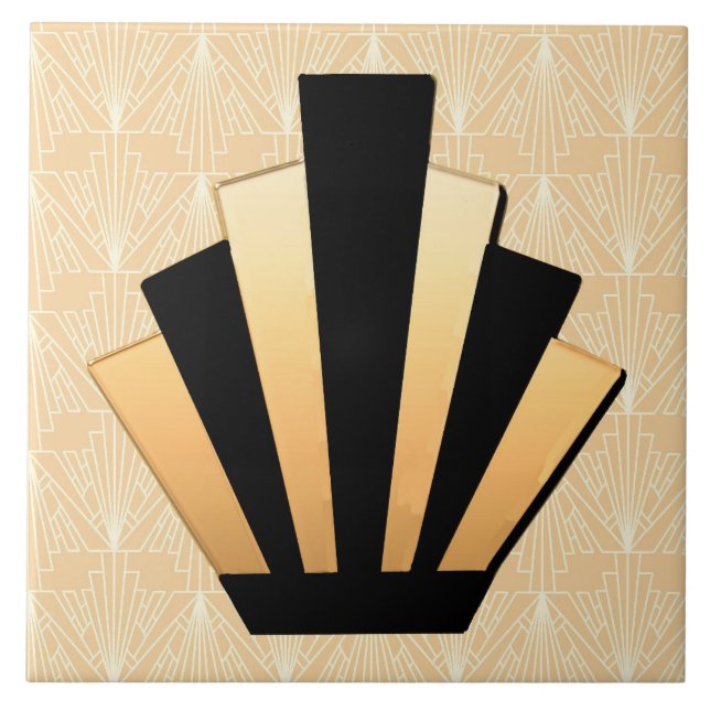 Iconic Art Deco Mirror Shape Ceramic Tile (Front)